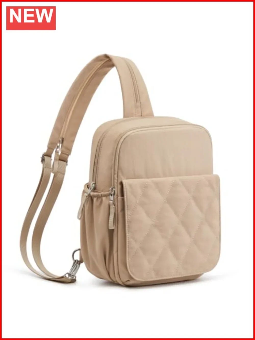 Mini Diaper Bag Backpack for Women, Water Resistant Nylon, Convertible Crossbody